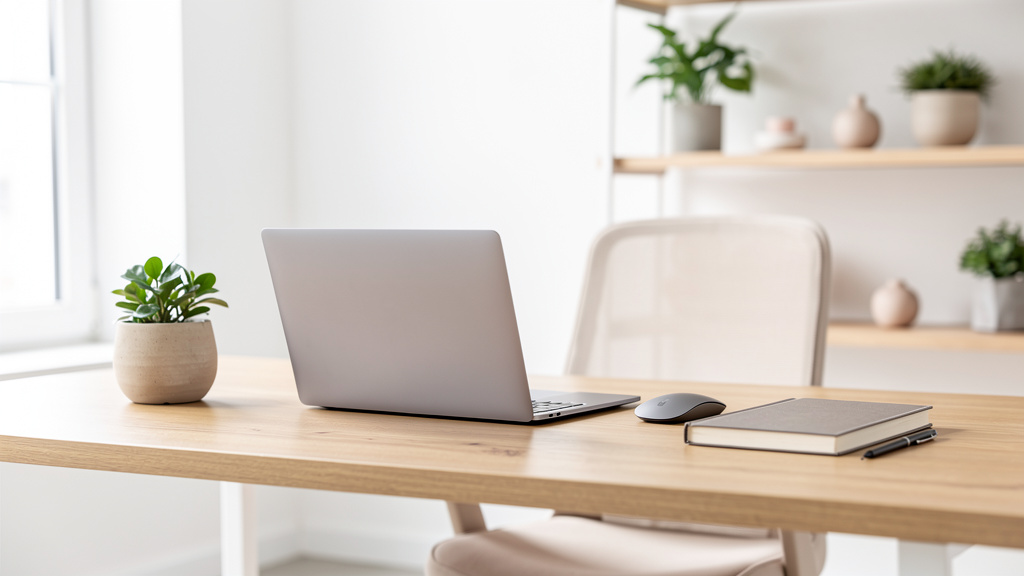 Espace de travail freelance à domicile bien organisé