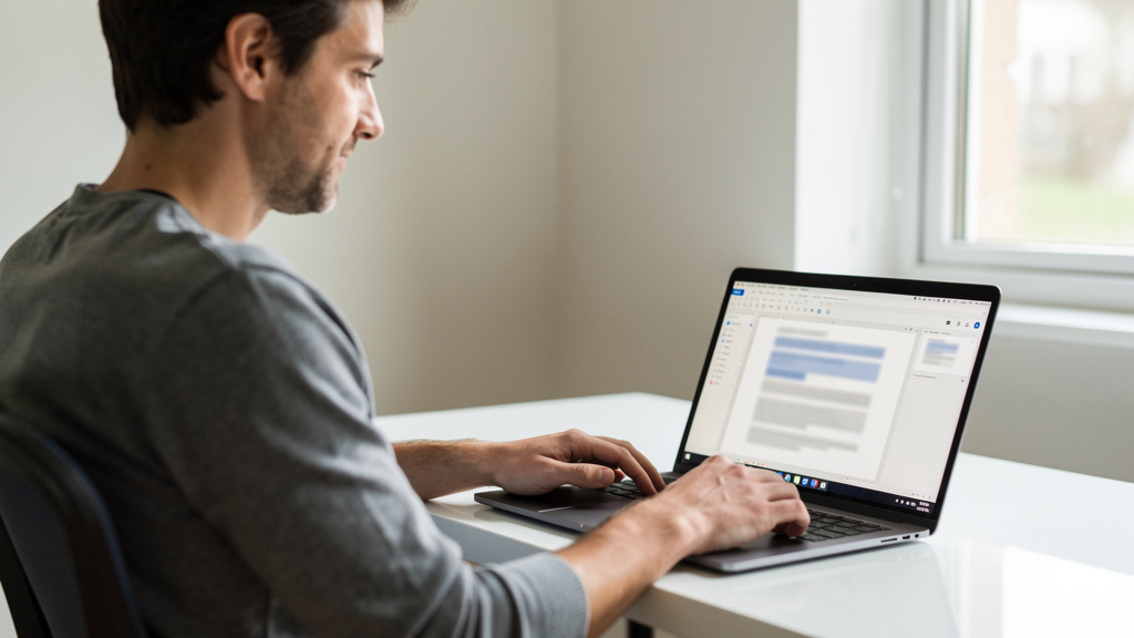 Personne consultant un dossier de financement formation CPF sur ordinateur portable