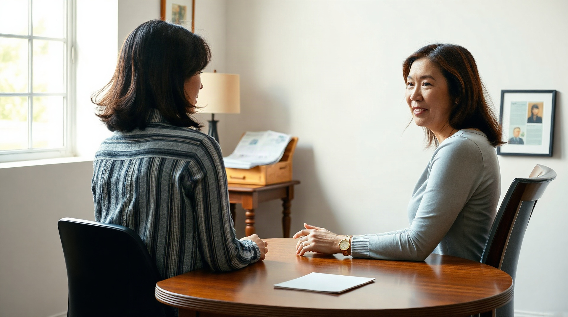 Conseiller accompagnant un demandeur d'emploi lors d'un entretien