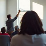 Formateur animant une session de formation en salle
