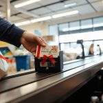 Paiement par carte cadeau en caisse de supermarché
