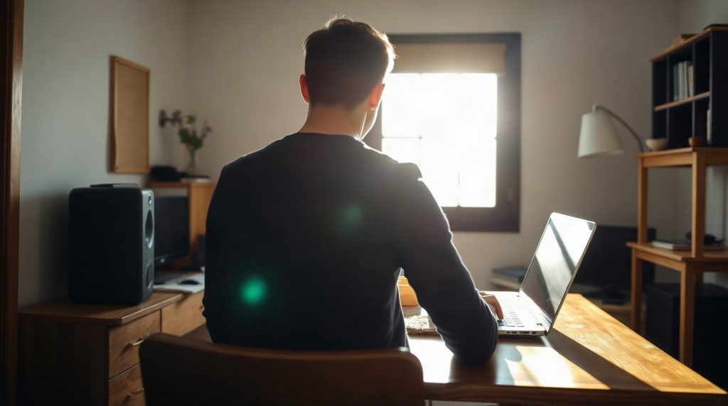 Personne analysant des offres d'emploi sur un ordinateur portable
