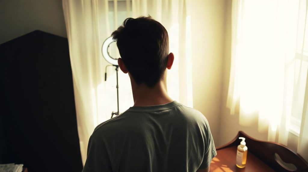 Créateur de contenu filmant une vidéo de présentation de produit